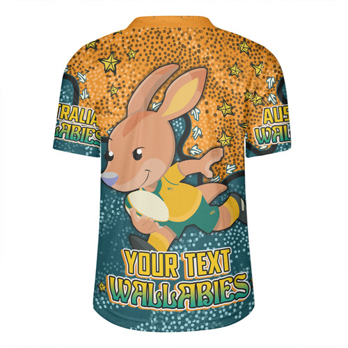 Australia Wallabies Custom Rugby Jersey - Team With Dot And Star Patterns For Tough Fan Rugby Jersey Australia Wallabies Custom Rugby Jersey - Team With Dot And Star Patterns For Tough Fan Rugby Jersey