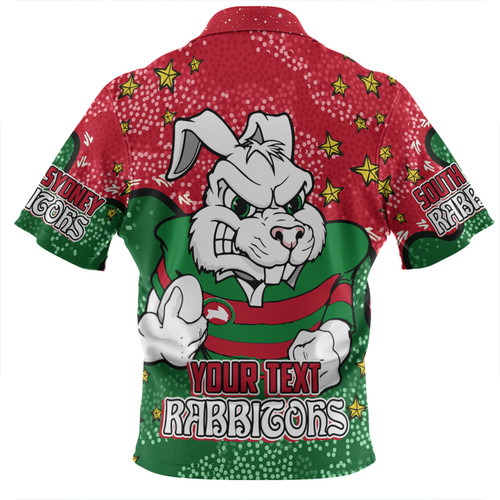 South Sydney Rabbitohs Zip Polo Shirt - Team With Dot And Star Patterns For Tough Fan Zip Polo Shirt South Sydney Rabbitohs Zip Polo Shirt - Team With Dot And Star Patterns For Tough Fan Zip Polo Shirt