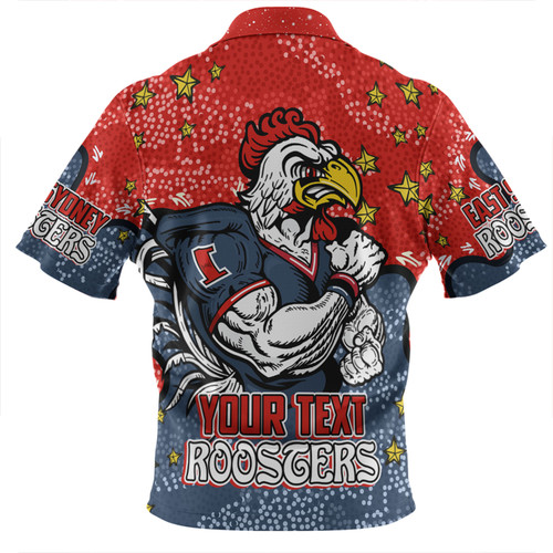 Sydney Roosters Custom Zip Polo Shirt - Team With Dot And Star Patterns For Tough Fan Zip Polo Shirt Sydney Roosters Custom Zip Polo Shirt - Team With Dot And Star Patterns For Tough Fan Zip Polo Shirt
