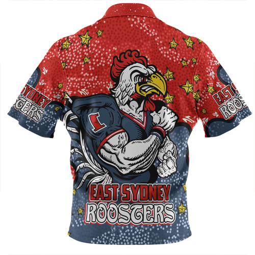 Sydney Roosters Custom Zip Polo Shirt - Team With Dot And Star Patterns For Tough Fan Zip Polo Shirt Sydney Roosters Custom Zip Polo Shirt - Team With Dot And Star Patterns For Tough Fan Zip Polo Shirt