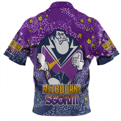 Melbourne Storm Custom Zip Polo Shirt - Team With Dot And Star Patterns For Tough Fan Zip Polo Shirt Melbourne Storm Custom Zip Polo Shirt - Team With Dot And Star Patterns For Tough Fan Zip Polo Shirt