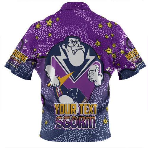 Melbourne Storm Custom Zip Polo Shirt - Team With Dot And Star Patterns For Tough Fan Zip Polo Shirt Melbourne Storm Custom Zip Polo Shirt - Team With Dot And Star Patterns For Tough Fan Zip Polo Shirt