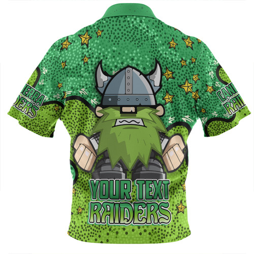 Canberra Raiders Custom Zip Polo Shirt - Team With Dot And Star Patterns For Tough Fan Zip Polo Shirt Canberra Raiders Custom Zip Polo Shirt - Team With Dot And Star Patterns For Tough Fan Zip Polo Shirt