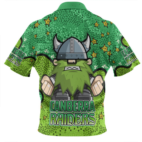 Canberra Raiders Custom Zip Polo Shirt - Team With Dot And Star Patterns For Tough Fan Zip Polo Shirt Canberra Raiders Custom Zip Polo Shirt - Team With Dot And Star Patterns For Tough Fan Zip Polo Shirt