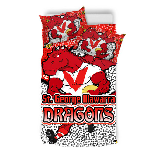 St. George Illawarra Dragons Custom Bedding Set - Team With Dot And Star Patterns For Tough Fan Bedding Set St. George Illawarra Dragons Custom Bedding Set - Team With Dot And Star Patterns For Tough Fan Bedding Set