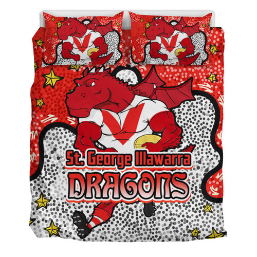 St. George Illawarra Dragons Custom Bedding Set - Team With Dot And Star Patterns For Tough Fan Bedding Set St. George Illawarra Dragons Custom Bedding Set - Team With Dot And Star Patterns For Tough Fan Bedding Set