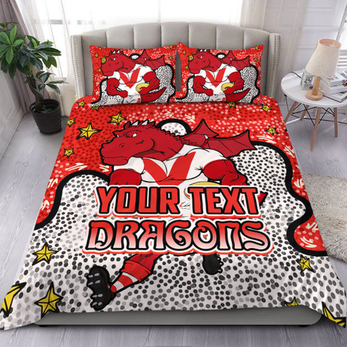 St. George Illawarra Dragons Custom Bedding Set - Team With Dot And Star Patterns For Tough Fan Bedding Set St. George Illawarra Dragons Custom Bedding Set - Team With Dot And Star Patterns For Tough Fan Bedding Set