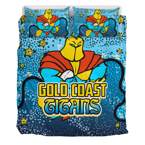 Gold Coast Titans Custom Bedding Set - Team With Dot And Star Patterns For Tough Fan Bedding Set