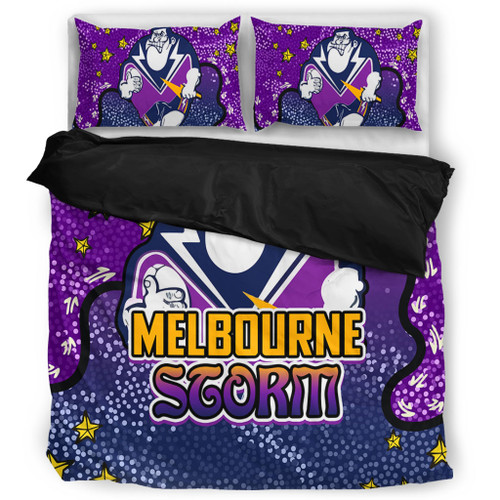 Melbourne Storm Custom Bedding Set - Team With Dot And Star Patterns For Tough Fan Bedding Set Melbourne Storm Custom Bedding Set - Team With Dot And Star Patterns For Tough Fan Bedding Set