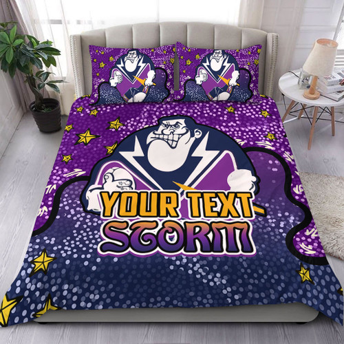 Melbourne Storm Custom Bedding Set - Team With Dot And Star Patterns For Tough Fan Bedding Set Melbourne Storm Custom Bedding Set - Team With Dot And Star Patterns For Tough Fan Bedding Set