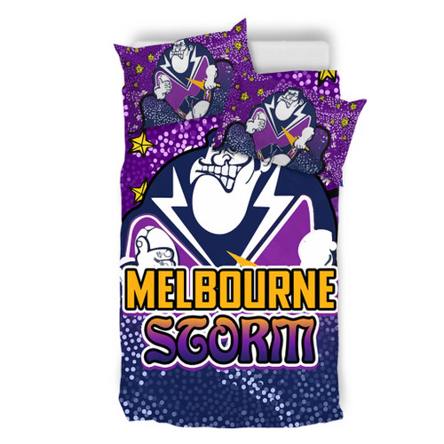 Melbourne Storm Custom Bedding Set - Team With Dot And Star Patterns For Tough Fan Bedding Set Melbourne Storm Custom Bedding Set - Team With Dot And Star Patterns For Tough Fan Bedding Set