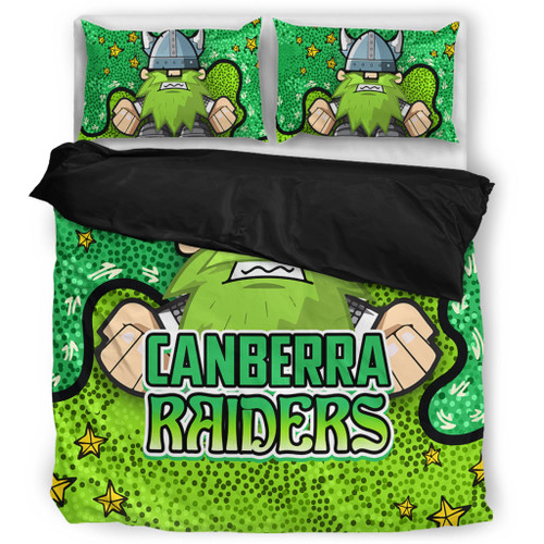 Canberra Raiders Custom Bedding Set - Team With Dot And Star Patterns For Tough Fan Bedding Set