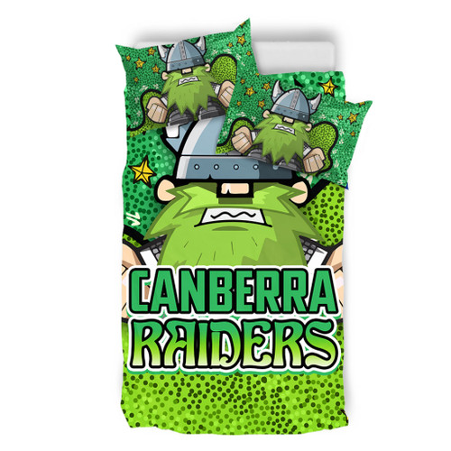 Canberra Raiders Custom Bedding Set - Team With Dot And Star Patterns For Tough Fan Bedding Set