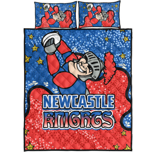 Newcastle Knights Custom Quilt Bed Set - Team With Dot And Star Patterns For Tough Fan Quilt Bed Set Newcastle Knights Custom Quilt Bed Set - Team With Dot And Star Patterns For Tough Fan Quilt Bed Set