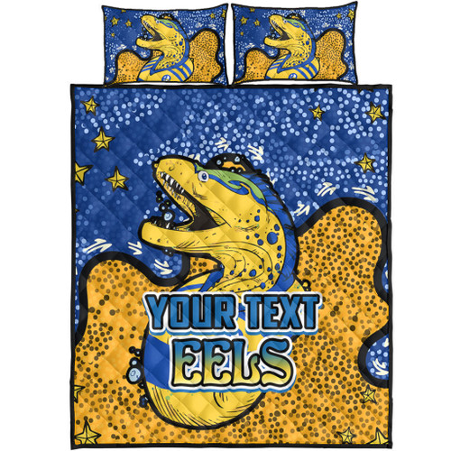 Parramatta Eels Custom Quilt Bed Set - Team With Dot And Star Patterns For Tough Fan Quilt Bed Set Parramatta Eels Custom Quilt Bed Set - Team With Dot And Star Patterns For Tough Fan Quilt Bed Set