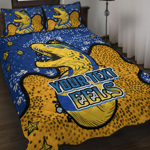 Parramatta Eels Custom Quilt Bed Set - Team With Dot And Star Patterns For Tough Fan Quilt Bed Set Parramatta Eels Custom Quilt Bed Set - Team With Dot And Star Patterns For Tough Fan Quilt Bed Set