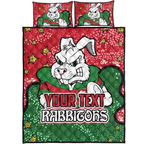 South Sydney Rabbitohs Quilt Bed Set - Team With Dot And Star Patterns For Tough Fan Quilt Bed Set South Sydney Rabbitohs Quilt Bed Set - Team With Dot And Star Patterns For Tough Fan Quilt Bed Set