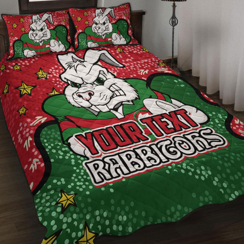 South Sydney Rabbitohs Quilt Bed Set - Team With Dot And Star Patterns For Tough Fan Quilt Bed Set South Sydney Rabbitohs Quilt Bed Set - Team With Dot And Star Patterns For Tough Fan Quilt Bed Set
