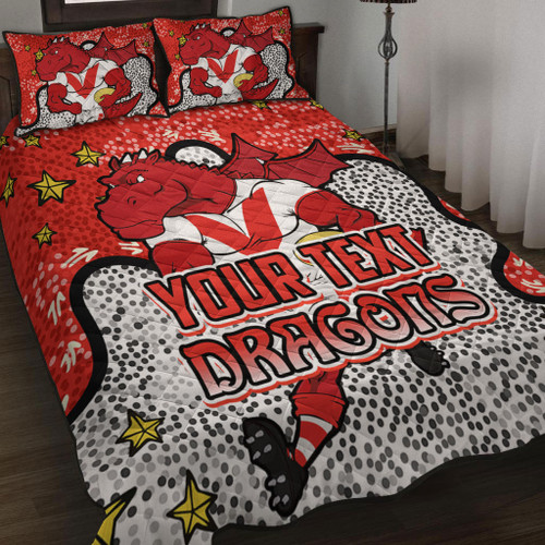 St. George Illawarra Dragons Custom Quilt Bed Set - Team With Dot And Star Patterns For Tough Fan Quilt Bed Set St. George Illawarra Dragons Custom Quilt Bed Set - Team With Dot And Star Patterns For Tough Fan Quilt Bed Set