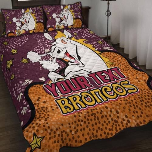 Brisbane Broncos Custom Quilt Bed Set - Team With Dot And Star Patterns For Tough Fan Quilt Bed Set Brisbane Broncos Custom Quilt Bed Set - Team With Dot And Star Patterns For Tough Fan Quilt Bed Set