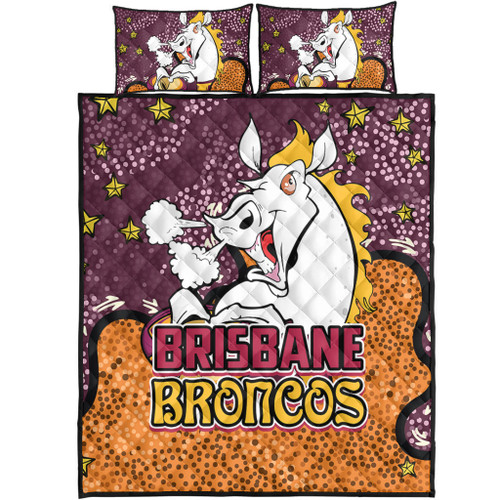 Brisbane Broncos Custom Quilt Bed Set - Team With Dot And Star Patterns For Tough Fan Quilt Bed Set Brisbane Broncos Custom Quilt Bed Set - Team With Dot And Star Patterns For Tough Fan Quilt Bed Set
