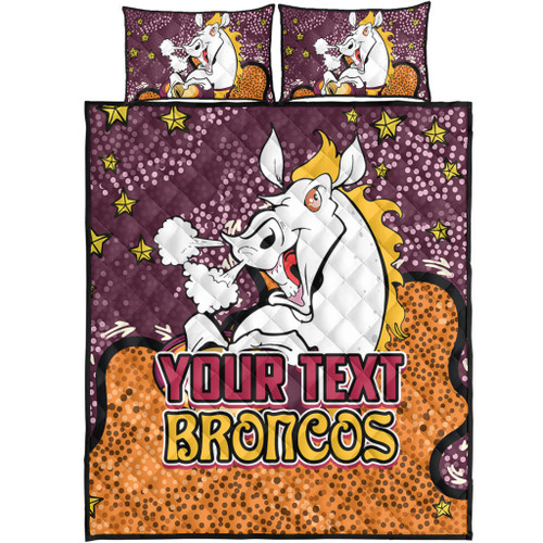 Brisbane Broncos Custom Quilt Bed Set - Team With Dot And Star Patterns For Tough Fan Quilt Bed Set Brisbane Broncos Custom Quilt Bed Set - Team With Dot And Star Patterns For Tough Fan Quilt Bed Set