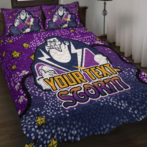 Melbourne Storm Custom Quilt Bed Set - Team With Dot And Star Patterns For Tough Fan Quilt Bed Set Melbourne Storm Custom Quilt Bed Set - Team With Dot And Star Patterns For Tough Fan Quilt Bed Set