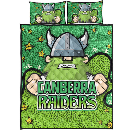 Canberra Raiders Custom Quilt Bed Set - Team With Dot And Star Patterns For Tough Fan Quilt Bed Set Canberra Raiders Custom Quilt Bed Set - Team With Dot And Star Patterns For Tough Fan Quilt Bed Set