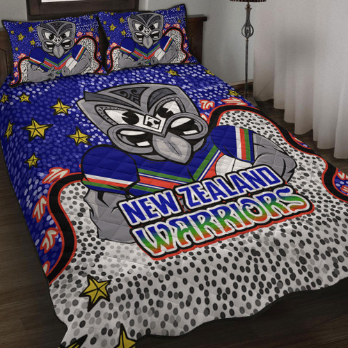 New Zealand Warriors Custom Quilt Bed Set - Team With Dot And Star Patterns For Tough Fan Quilt Bed Set