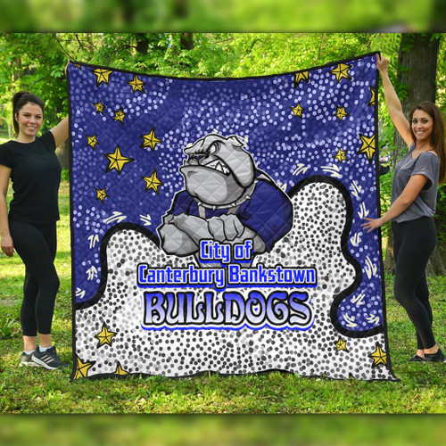 Canterbury-Bankstown Bulldogs Custom Quilt - Team With Dot And Star Patterns For Tough Fan Quilt Canterbury-Bankstown Bulldogs Custom Quilt - Team With Dot And Star Patterns For Tough Fan Quilt