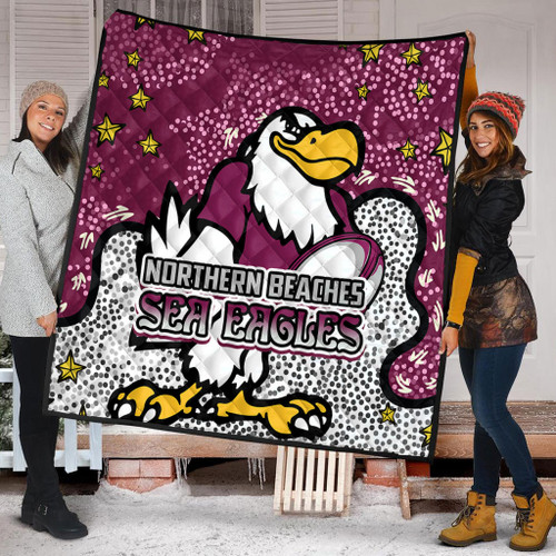 Manly Warringah Sea Eagles Quilt - Team With Dot And Star Patterns For Tough Fan Quilt