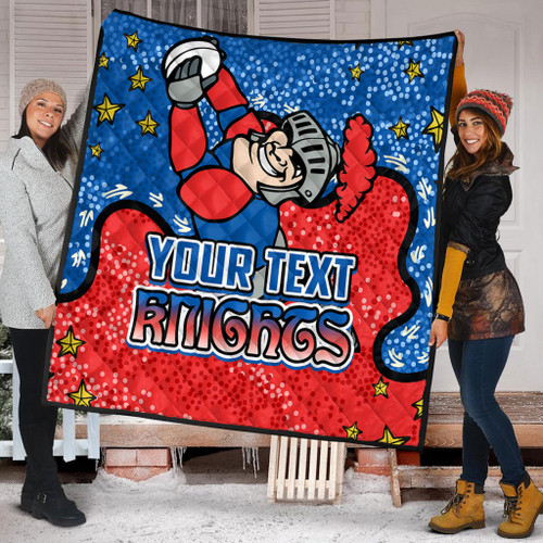 Newcastle Knights Custom Quilt - Team With Dot And Star Patterns For Tough Fan Quilt Newcastle Knights Custom Quilt - Team With Dot And Star Patterns For Tough Fan Quilt
