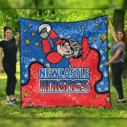 Newcastle Knights Custom Quilt - Team With Dot And Star Patterns For Tough Fan Quilt Newcastle Knights Custom Quilt - Team With Dot And Star Patterns For Tough Fan Quilt