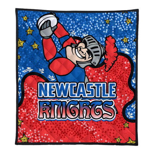 Newcastle Knights Custom Quilt - Team With Dot And Star Patterns For Tough Fan Quilt Newcastle Knights Custom Quilt - Team With Dot And Star Patterns For Tough Fan Quilt