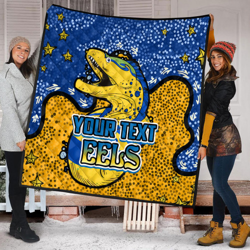 Parramatta Eels Custom Quilt - Team With Dot And Star Patterns For Tough Fan Quilt Parramatta Eels Custom Quilt - Team With Dot And Star Patterns For Tough Fan Quilt