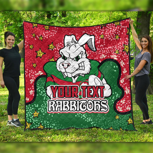South Sydney Rabbitohs Quilt - Team With Dot And Star Patterns For Tough Fan Quilt South Sydney Rabbitohs Quilt - Team With Dot And Star Patterns For Tough Fan Quilt