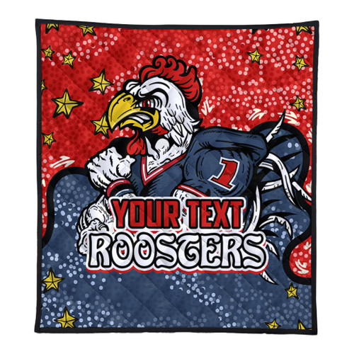 Sydney Roosters Custom Quilt - Team With Dot And Star Patterns For Tough Fan Quilt Sydney Roosters Custom Quilt - Team With Dot And Star Patterns For Tough Fan Quilt