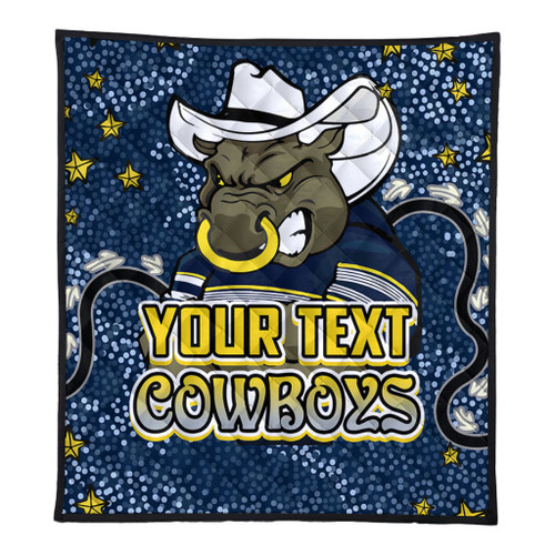 North Queensland Cowboys Custom Quilt - Team With Dot And Star Patterns For Tough Fan Quilt North Queensland Cowboys Custom Quilt - Team With Dot And Star Patterns For Tough Fan Quilt