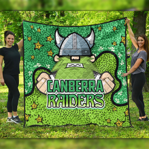 Canberra Raiders Custom Quilt - Team With Dot And Star Patterns For Tough Fan Quilt Canberra Raiders Custom Quilt - Team With Dot And Star Patterns For Tough Fan Quilt