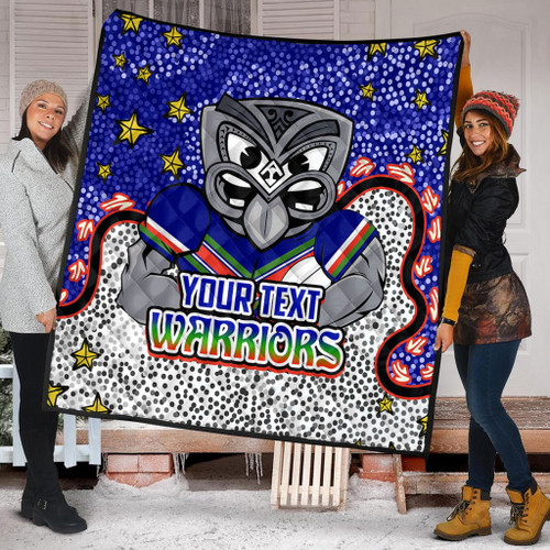 New Zealand Warriors Custom Quilt - Team With Dot And Star Patterns For Tough Fan Quilt New Zealand Warriors Custom Quilt - Team With Dot And Star Patterns For Tough Fan Quilt