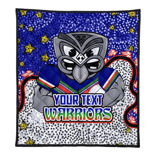 New Zealand Warriors Custom Quilt - Team With Dot And Star Patterns For Tough Fan Quilt New Zealand Warriors Custom Quilt - Team With Dot And Star Patterns For Tough Fan Quilt
