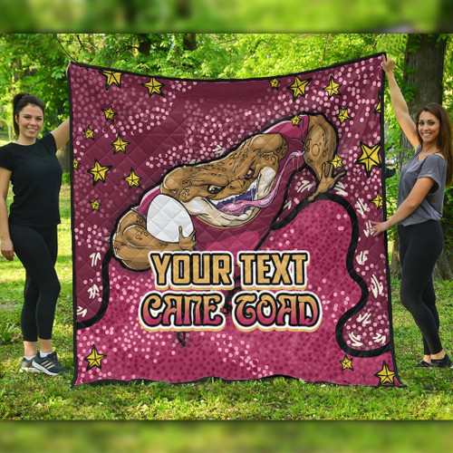 Queensland Cane Toads Custom Quilt - Team With Dot And Star Patterns For Tough Fan Quilt Queensland Cane Toads Custom Quilt - Team With Dot And Star Patterns For Tough Fan Quilt