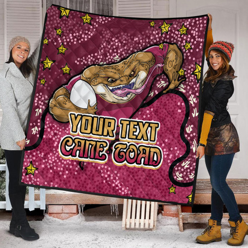 Queensland Cane Toads Custom Quilt - Team With Dot And Star Patterns For Tough Fan Quilt Queensland Cane Toads Custom Quilt - Team With Dot And Star Patterns For Tough Fan Quilt