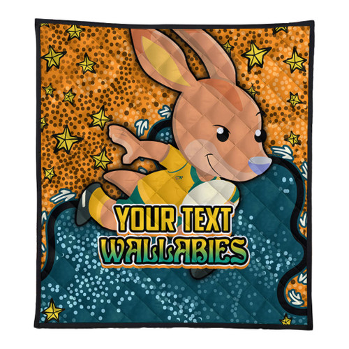 Australia Wallabies Custom Quilt - Team With Dot And Star Patterns For Tough Fan Quilt Australia Wallabies Custom Quilt - Team With Dot And Star Patterns For Tough Fan Quilt