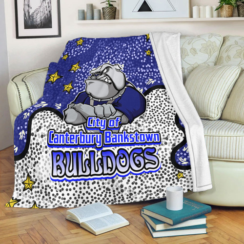 Canterbury-Bankstown Bulldogs Custom Blanket - Team With Dot And Star Patterns For Tough Fan Blanket Canterbury-Bankstown Bulldogs Custom Blanket - Team With Dot And Star Patterns For Tough Fan Blanket