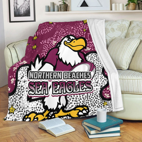 Manly Warringah Sea Eagles Blanket - Team With Dot And Star Patterns For Tough Fan Blanket Manly Warringah Sea Eagles Blanket - Team With Dot And Star Patterns For Tough Fan Blanket