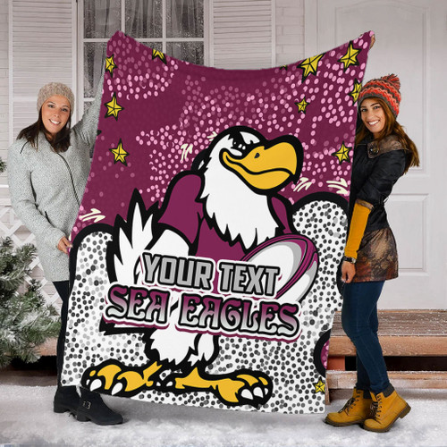Manly Warringah Sea Eagles Blanket - Team With Dot And Star Patterns For Tough Fan Blanket Manly Warringah Sea Eagles Blanket - Team With Dot And Star Patterns For Tough Fan Blanket