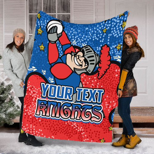 Newcastle Knights Custom Blanket - Team With Dot And Star Patterns For Tough Fan Blanket Newcastle Knights Custom Blanket - Team With Dot And Star Patterns For Tough Fan Blanket