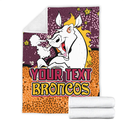 Brisbane Broncos Custom Blanket - Team With Dot And Star Patterns For Tough Fan Blanket Brisbane Broncos Custom Blanket - Team With Dot And Star Patterns For Tough Fan Blanket