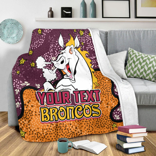 Brisbane Broncos Custom Blanket - Team With Dot And Star Patterns For Tough Fan Blanket Brisbane Broncos Custom Blanket - Team With Dot And Star Patterns For Tough Fan Blanket